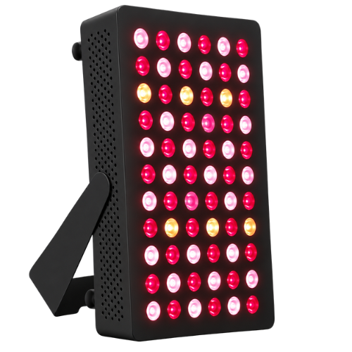Lumi 110 black panel from the back with ventilation openings and fold out stand