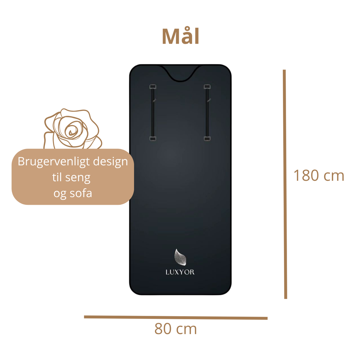 Mål Luxyor Comfort 150 saunatæppe: 180 x 80 cm