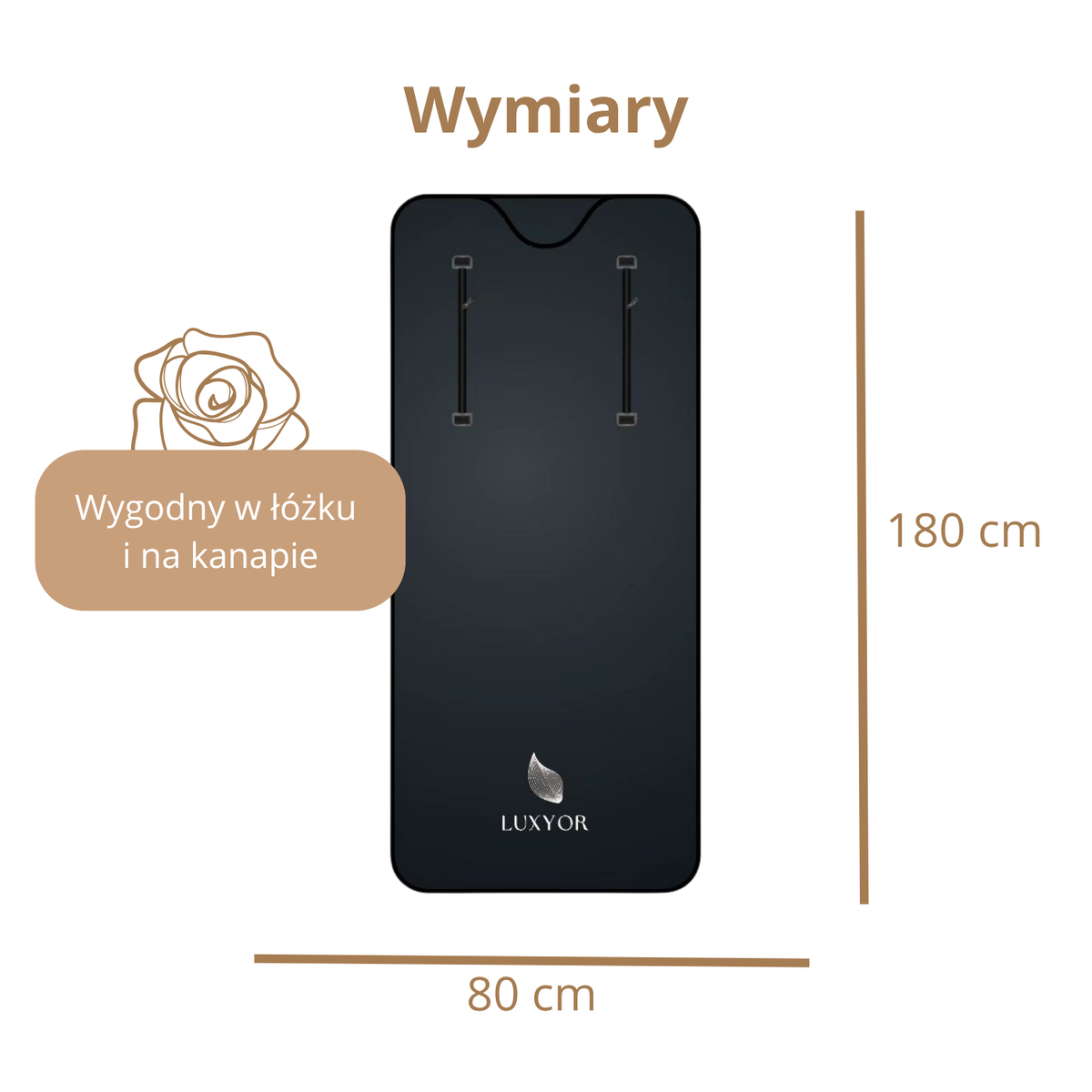 Wymiary koca do sauny Luxyor Comfort 150: 180 x 80 cm