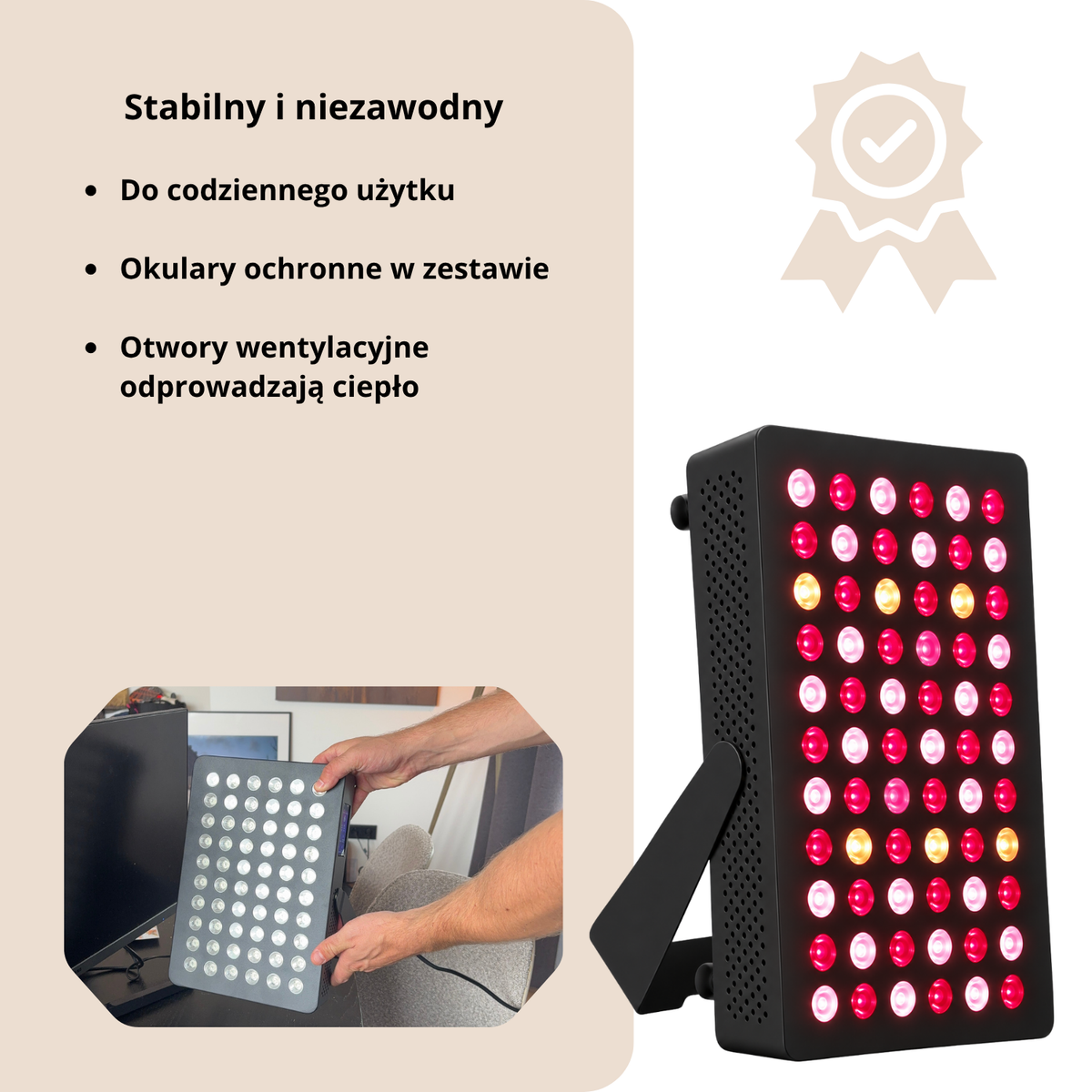 Luxyor Lumi 110 czarny: stabilny i niezawodny, okulary ochronne w zestawie