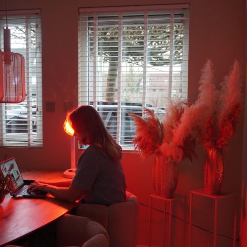 Redlight 120 infrarød lampe, detalje af reflektor med målrettet varmezone
