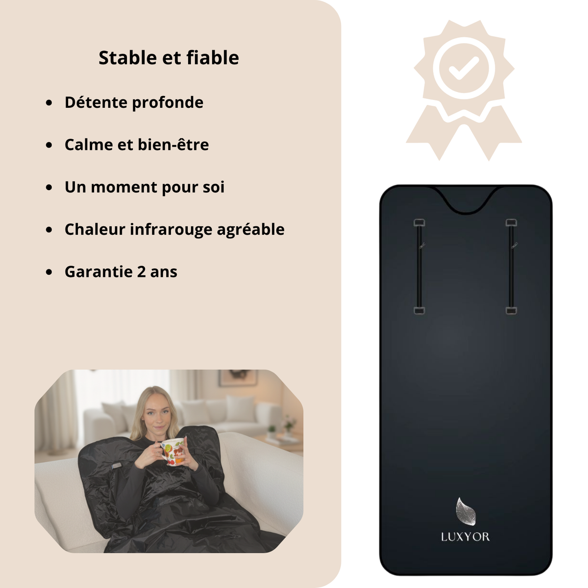 Couverture de sauna Luxyor Comfort 150 : stable et fiable, garantie 2 ans