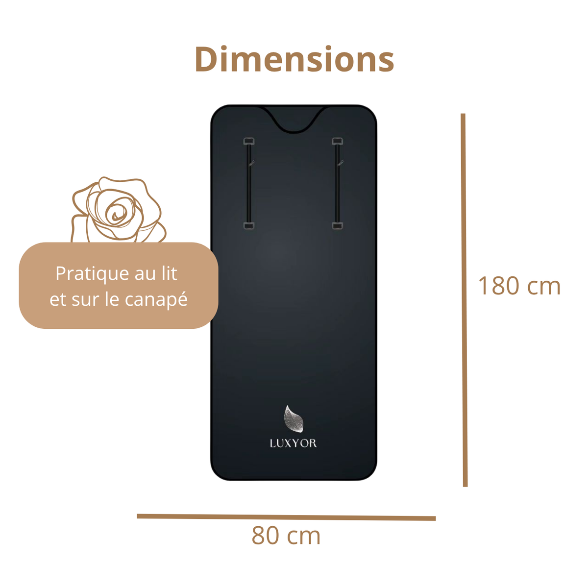 Dimensions couverture de sauna Luxyor Comfort 150 : 180 x 80 cm