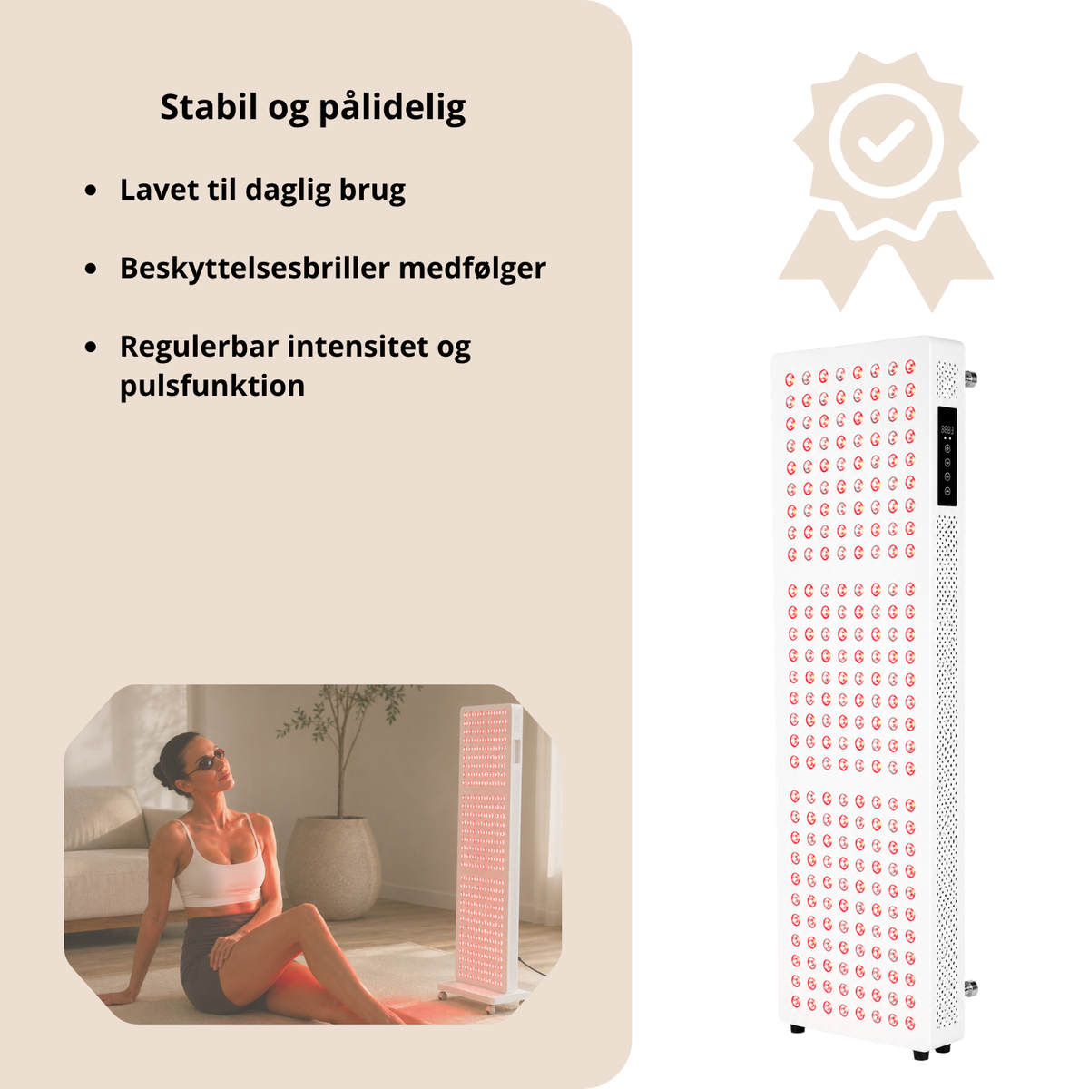 Luxyor Lumi 700 hvid: stabil og pålidelig, beskyttelsesbriller medfølger, regulerbar intensitet og pulsfunktion