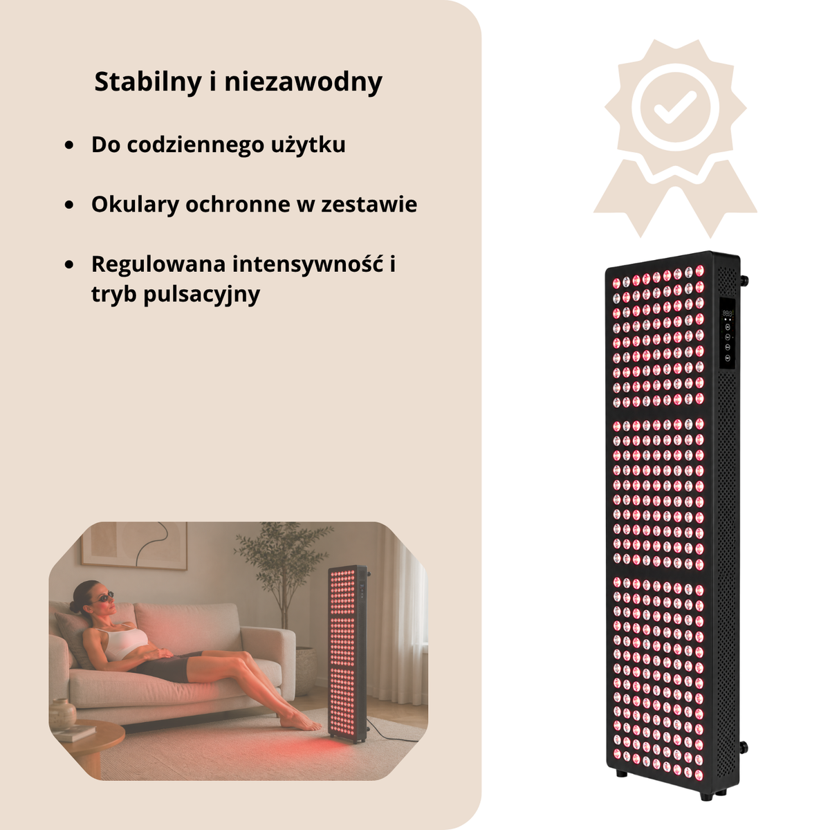 Luxyor Lumi 700 czarny: stabilny i niezawodny, okulary ochronne w zestawie, regulowana intensywność i tryb pulsacyjny