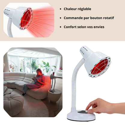 Luxyor Redlight 120 blanche : chaleur réglable par bouton rotatif