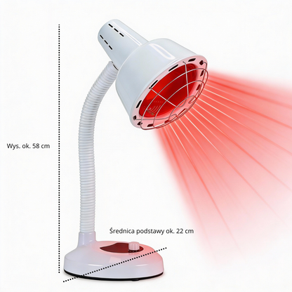Wymiary Luxyor Redlight 120 biała: wysokość ok. 58 cm, średnica podstawy ok. 22 cm