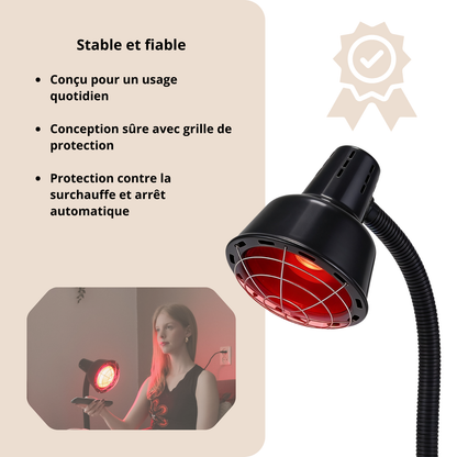 Luxyor Redlight 120 noire : stable et fiable, grille de protection, protection contre la surchauffe et arrêt automatique