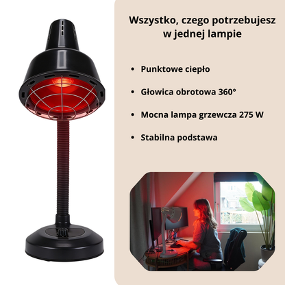 Luxyor Redlight 120 czarna: lampa grzewcza 275 W z głowicą obrotową 360°