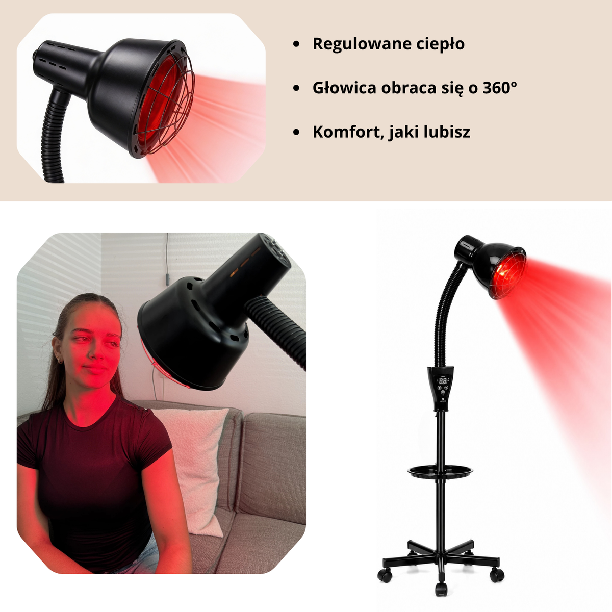 Redlight 160 regulowane ciepło i głowica obracana o 360°