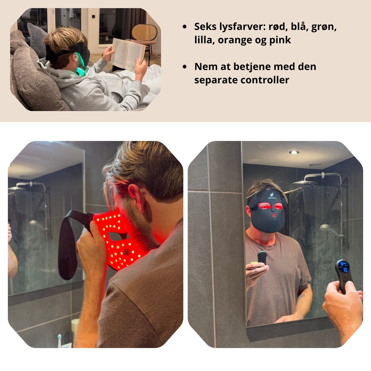 Luxyor RedLight maske: seks lysfarver og separat controller